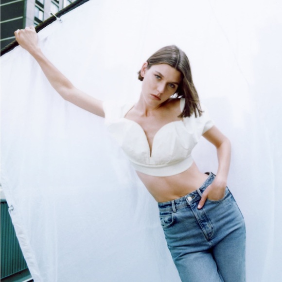 NWT Zara Sweetheart Neck Top - Picture 3 of 10